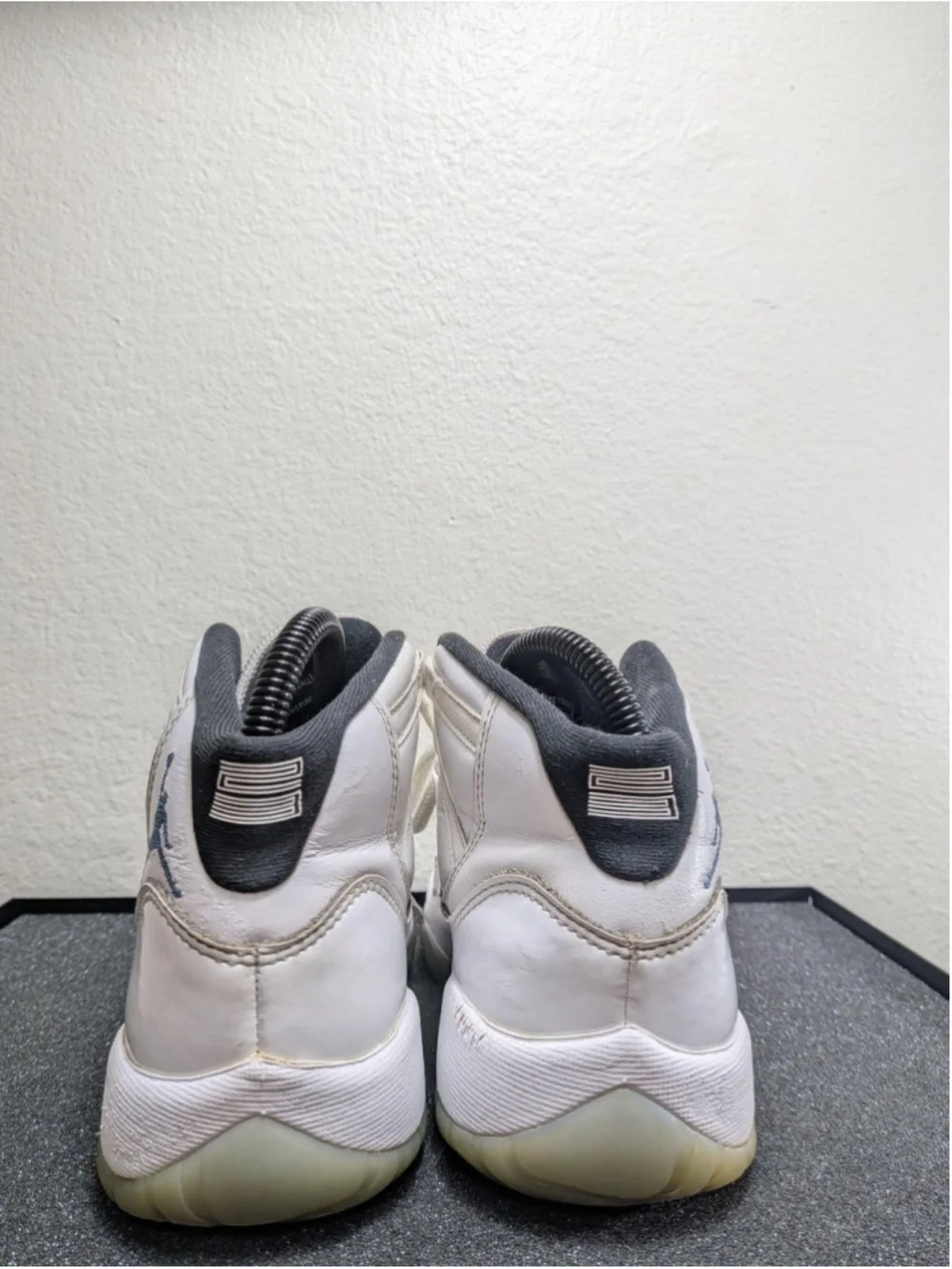 Air Jordan 11 Retro Shoes Youth Size 4.5Y White Blue Patent Basketball Sneakers